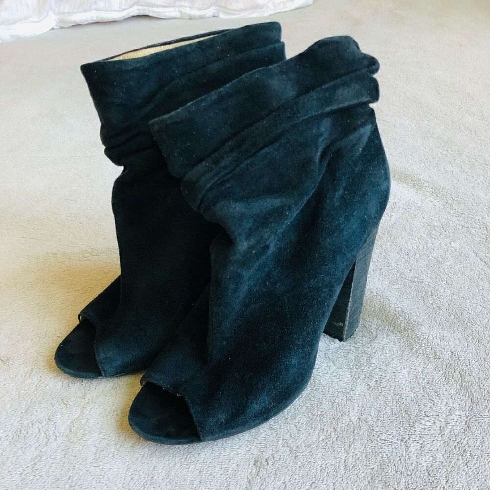 Chinese Laundry by Kristin Cavallari Black Suede Laurel Peep Toe Bootie